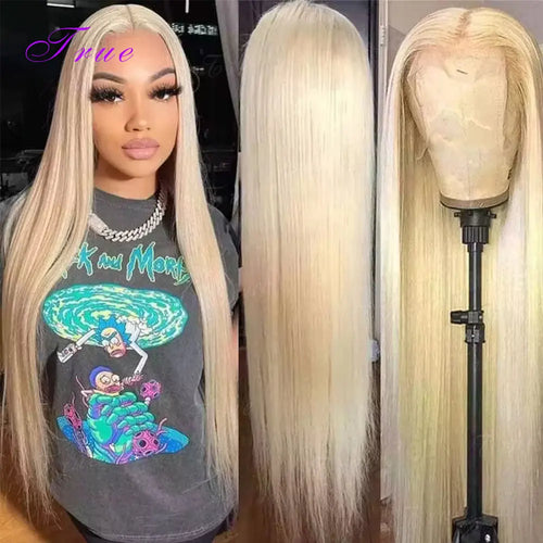 613 Blonde Straight Human Hair Wig – 13x6 & 13x7 HD Lace Front, 18–30 Inches