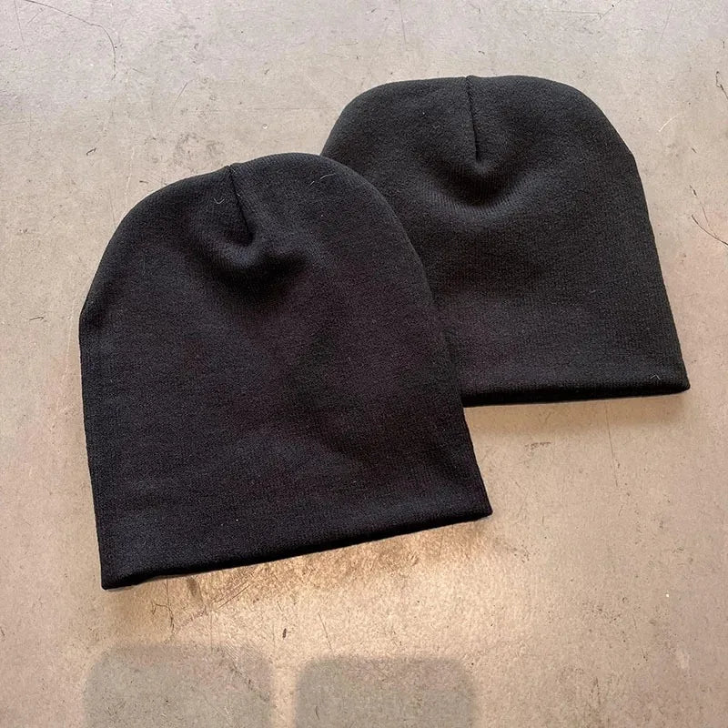 Y2K Goth Spider Web Knit Beanie – Unisex Streetwear Hat