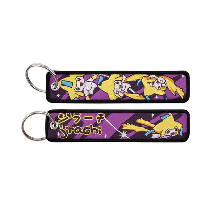Anime Embroidered Keychain – Jet Tag Key Ring for Bags & Cars