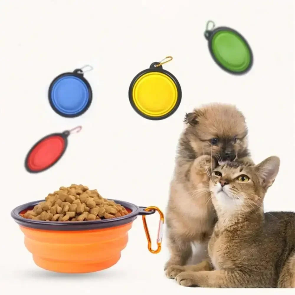 Collapsible Silicone Pet Bowl – Portable Travel Dish for Dogs & Cats