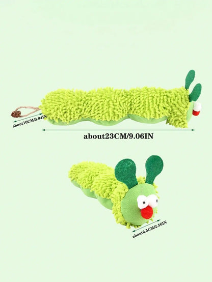Catnip Plush Dumbbell Cat Toy – Soft Caterpillar Kick & Chew Toy