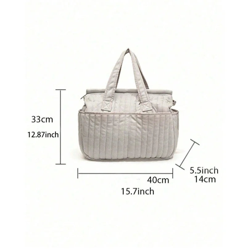 Large Diaper Bag Tote Waterproof Quilted Nursing Changing Bag