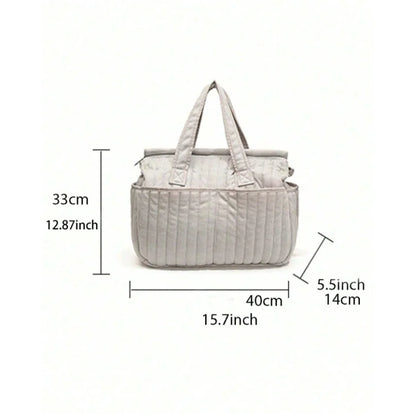 Large Diaper Bag Tote Waterproof Quilted Nursing Changing Bag