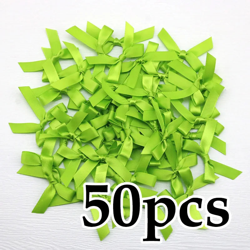 Satin Ribbon Bows 50pcs for DIY Crafts & Gift Wrapping