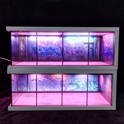 1/64 Scale Garage Diorama Display Case with USB LED Lights