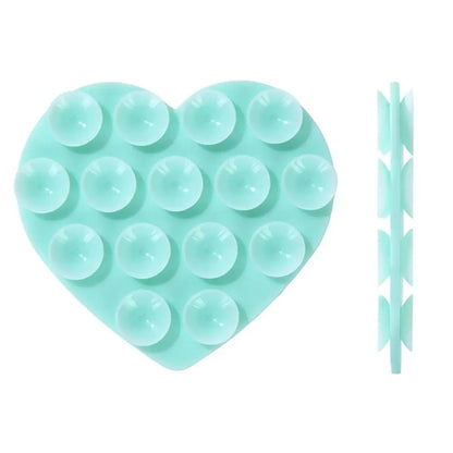Heart-Shape Suction Cup Phone Holder – Silicone Grip Pad