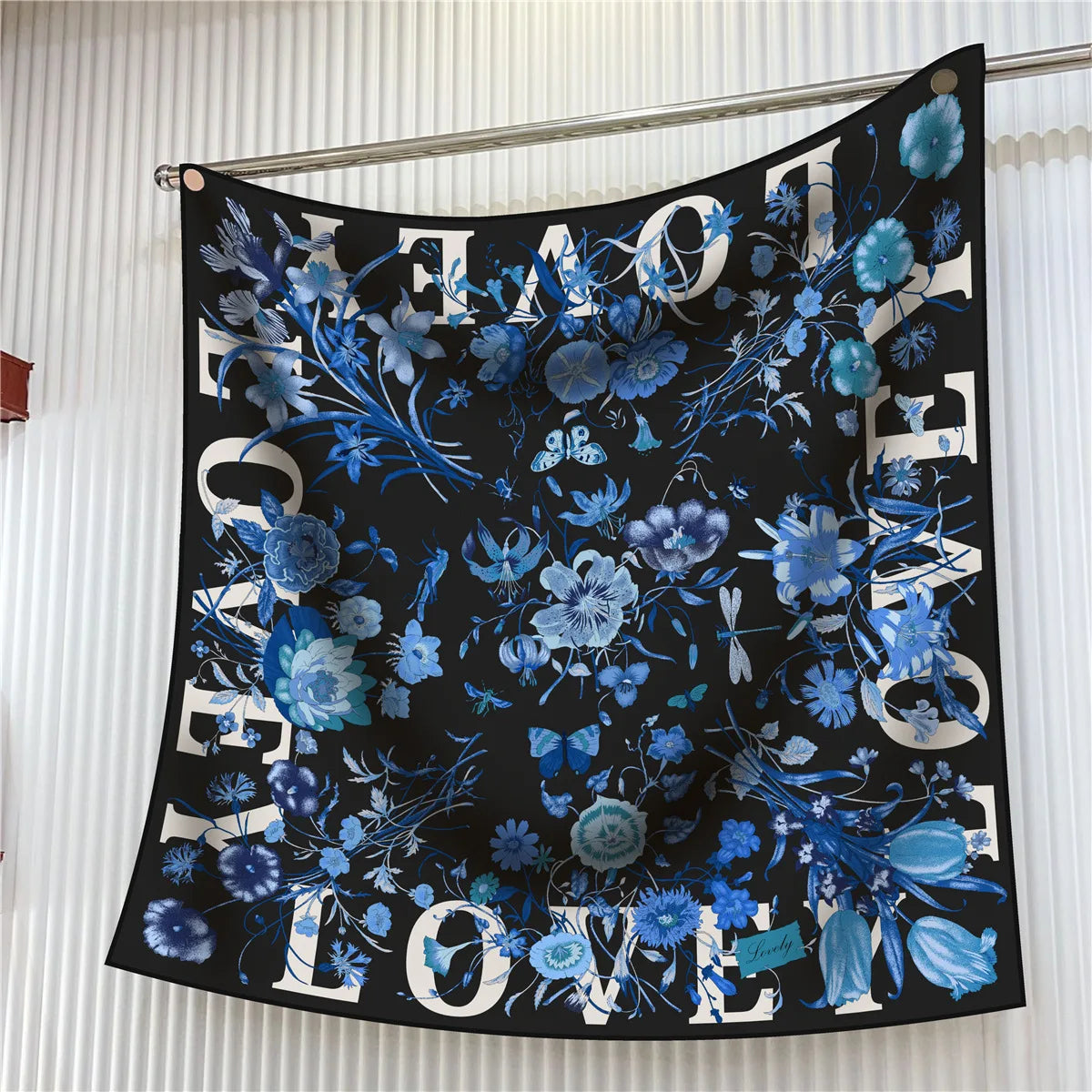 Luxury Silk Square Scarf Women Floral Paisley Print 90cm