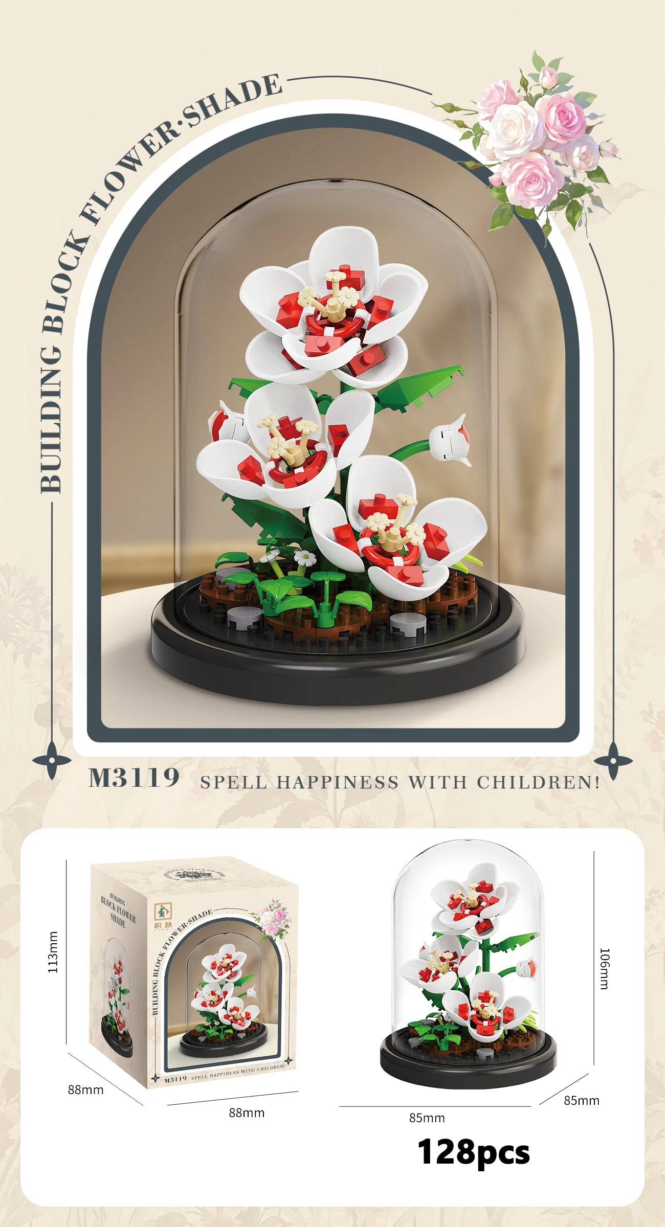 Flower Bouquet Micro Building Blocks – Bonsai Home Decor Puzzle