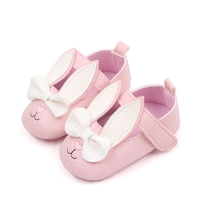 Baby Girl Bunny Ear Mary Jane Shoes – Soft Sole First Walker