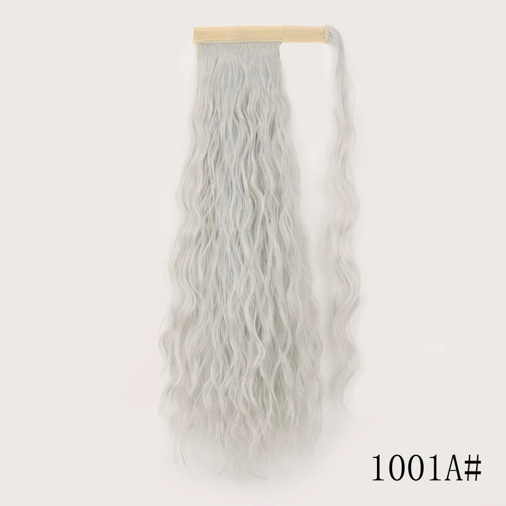 Wrap Around Ponytail Extension Synthetic Straight Hair 22-34 Inch