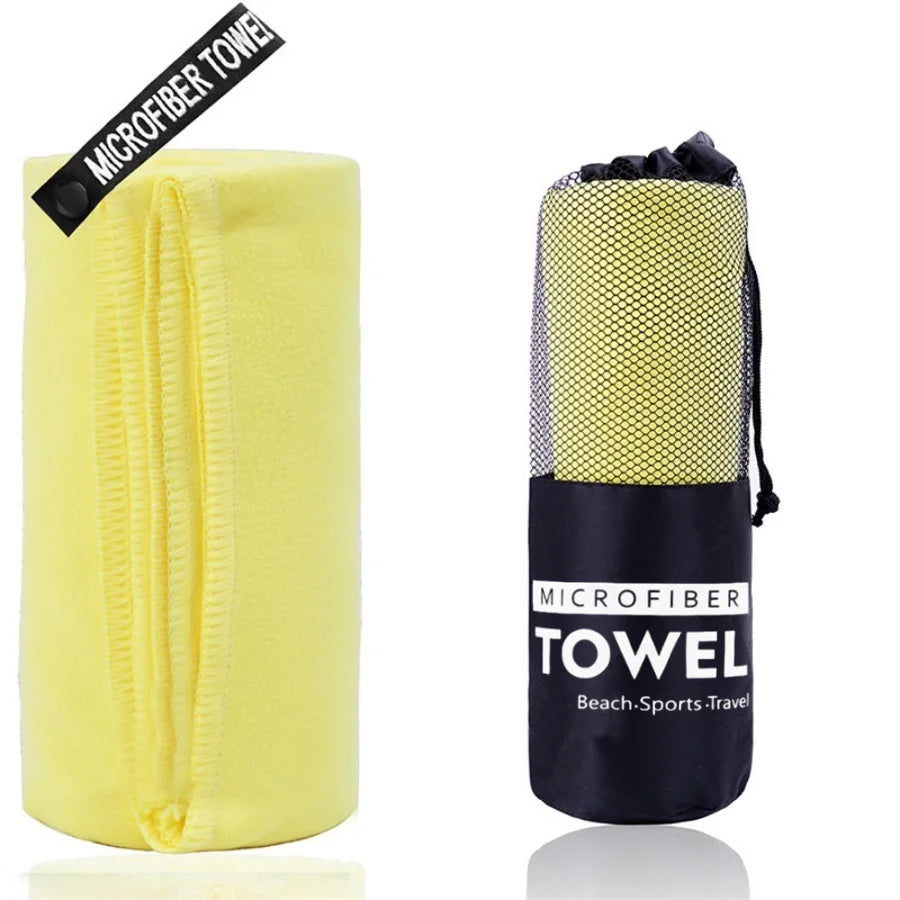 Microfiber Sports Towel with Mesh Bag – Quick Dry, Sand Free