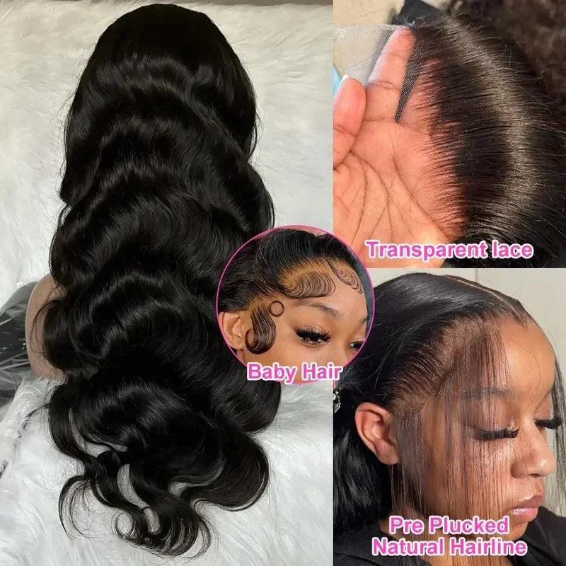 Brazilian Body Wave HD Lace Front Wig – 180% & 200% Density, 360/13x4/13x6/5x5