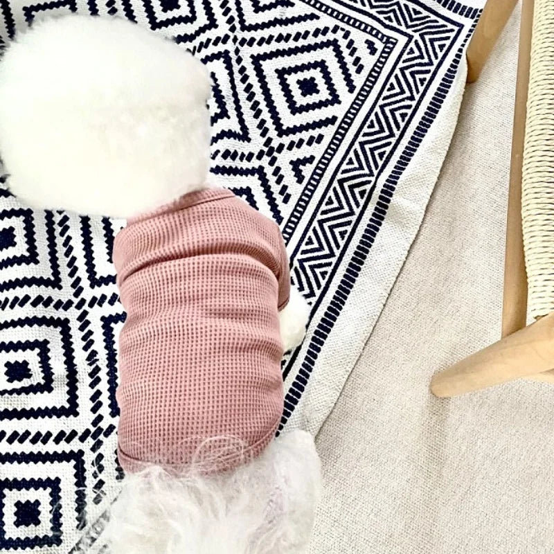 Dog Winter Shirt – Soft Solid Waffle Knit Pet Sweater XS–XL