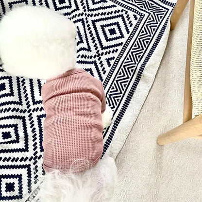 Dog Winter Shirt – Soft Solid Waffle Knit Pet Sweater XS–XL