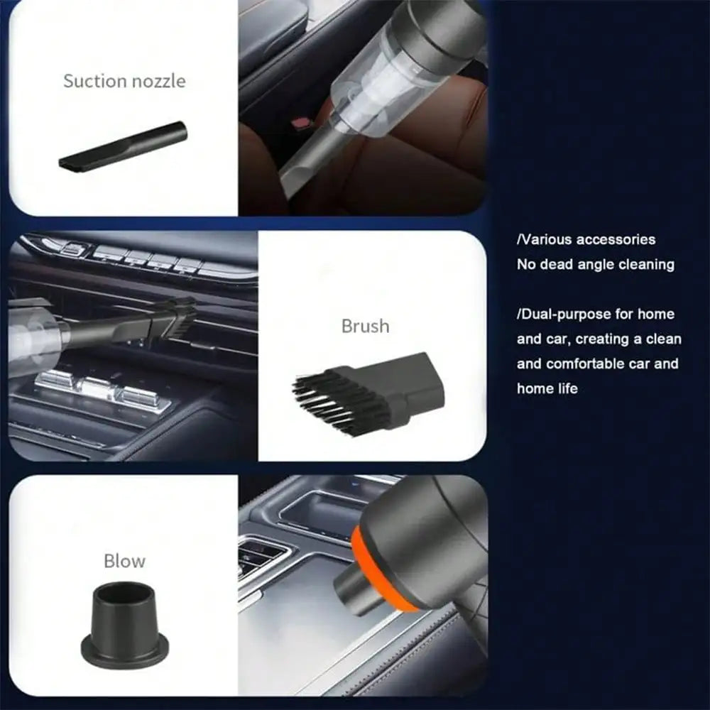 Cordless Handheld Car Vacuum Cleaner 998000Pa 2-in-1 Blow & Suction USB Rechargeable