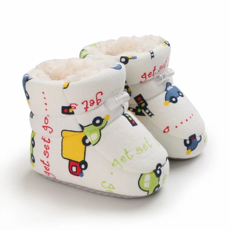 Baby Winter Boots – Cartoon Warm Fleece Booties for Boys & Girls