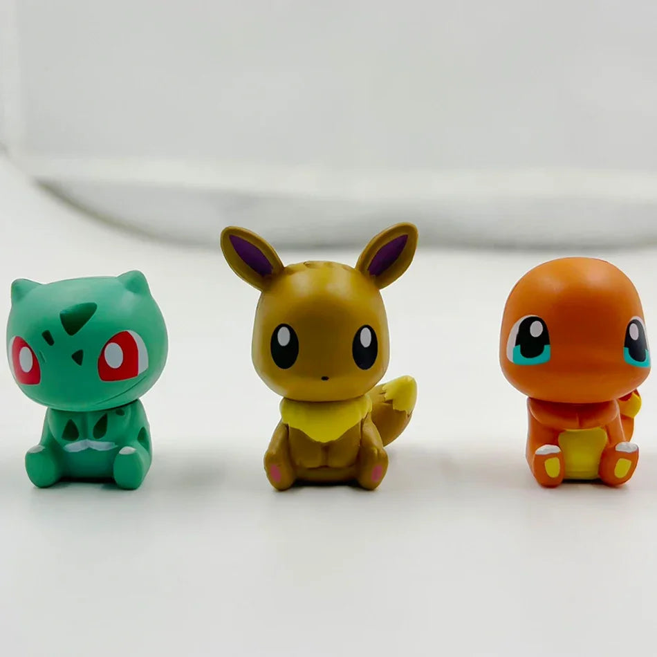 6 Piece Pokémon Pikachu Charmander Squirtle Action Figure Set