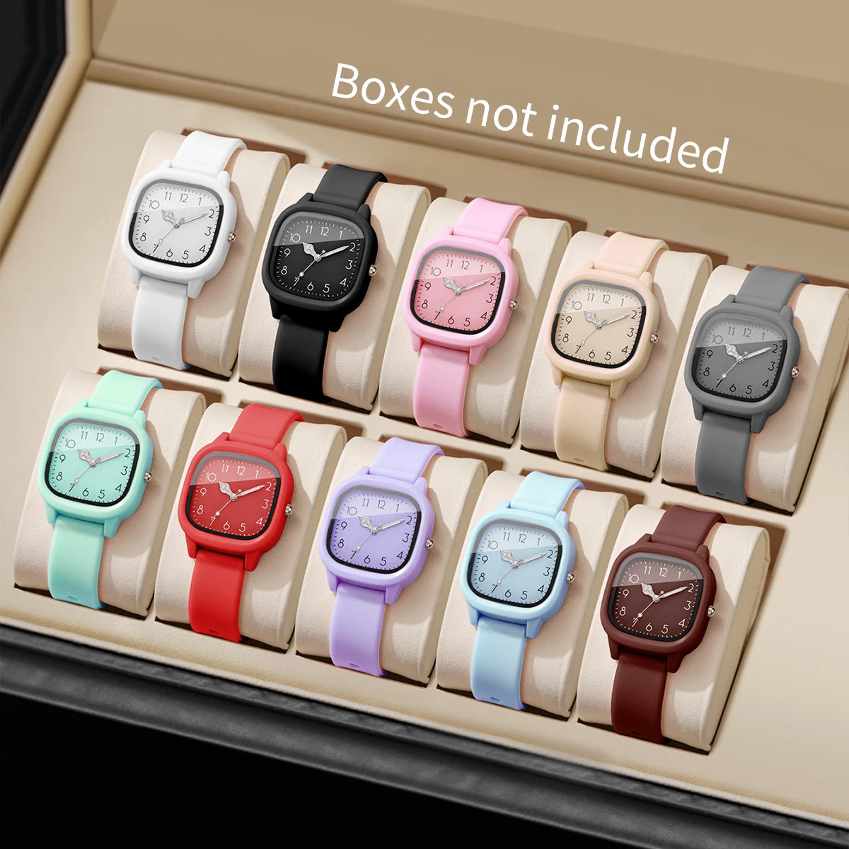 Women's Silicone Band Quartz Watch Set – Casual Style