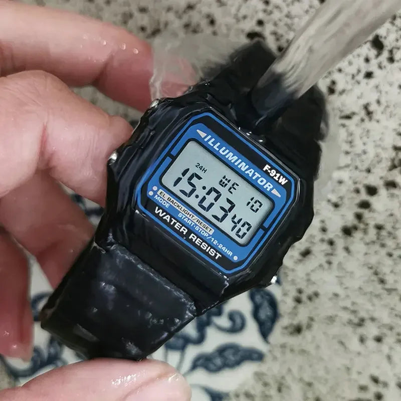 F91W Digital Sports Watch – LED, Waterproof, Unisex