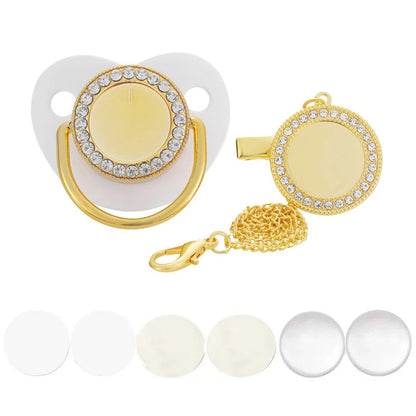 Luxury Bling Baby Pacifier & Clip Set – Personalized Newborn Dummy