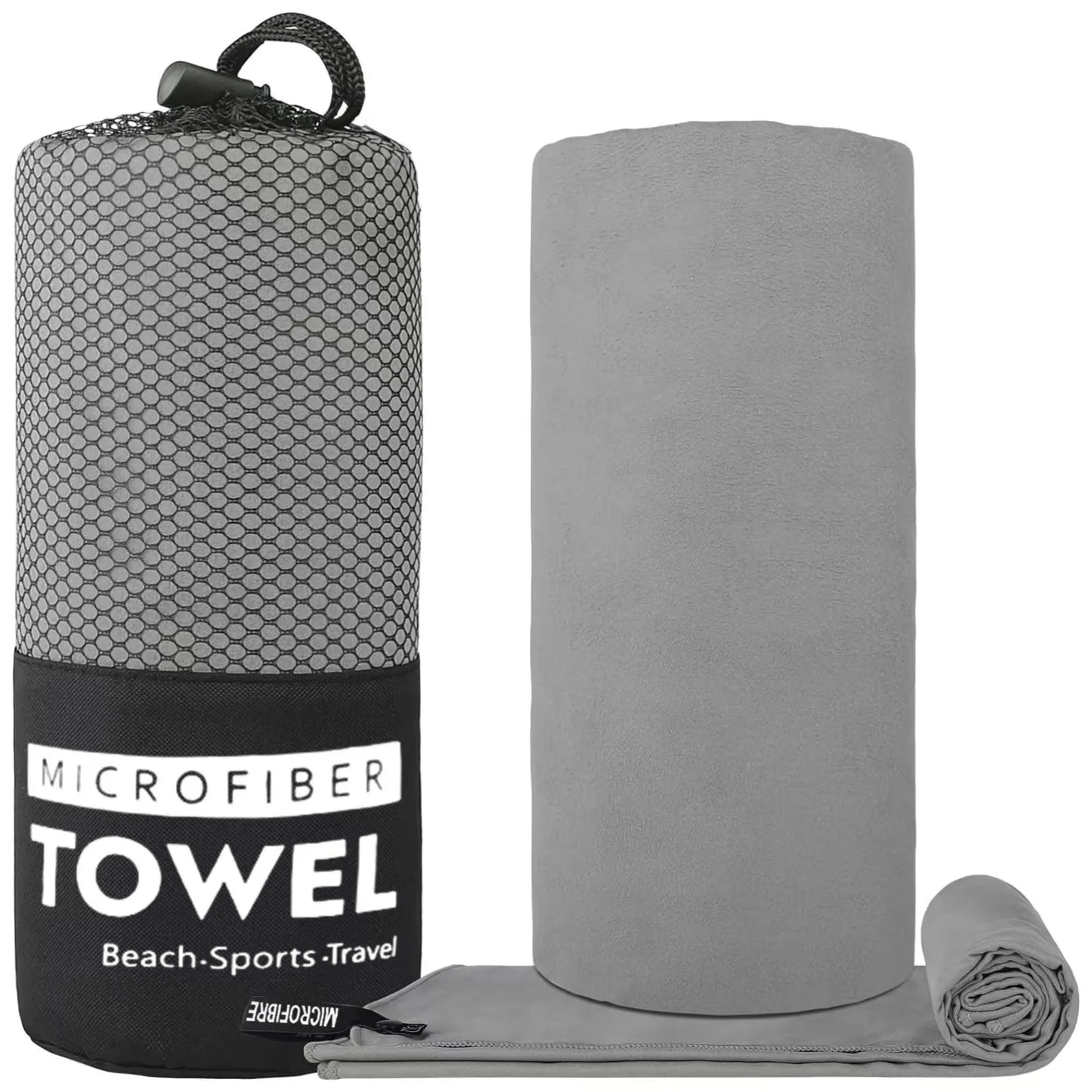 Microfiber Sports Towel – Quick Dry, Super Absorbent for Gym, Beach & Travel