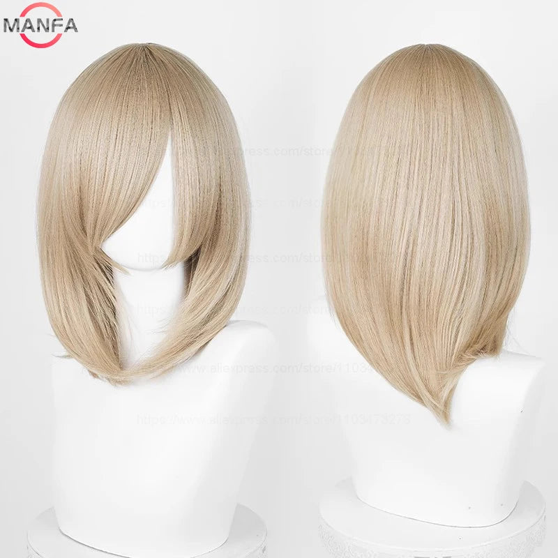 Anime Cosplay Bob Wig with Bangs – 40cm Heat Resistant, 54 Colors