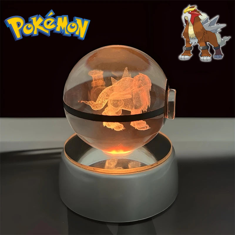 Pokémon 3D Crystal Poké Ball Night Light with LED Base