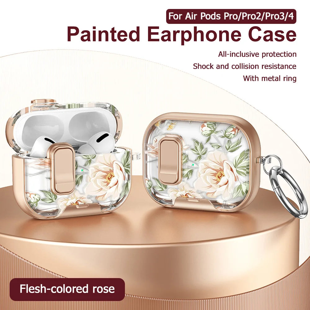 AirPods Pro Case Leopard Print with Metal Ring – Fits Pro / Pro 2 / Pro 3 / AirPods 4