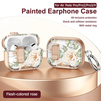AirPods Pro Case Leopard Print with Metal Ring – Fits Pro / Pro 2 / Pro 3 / AirPods 4