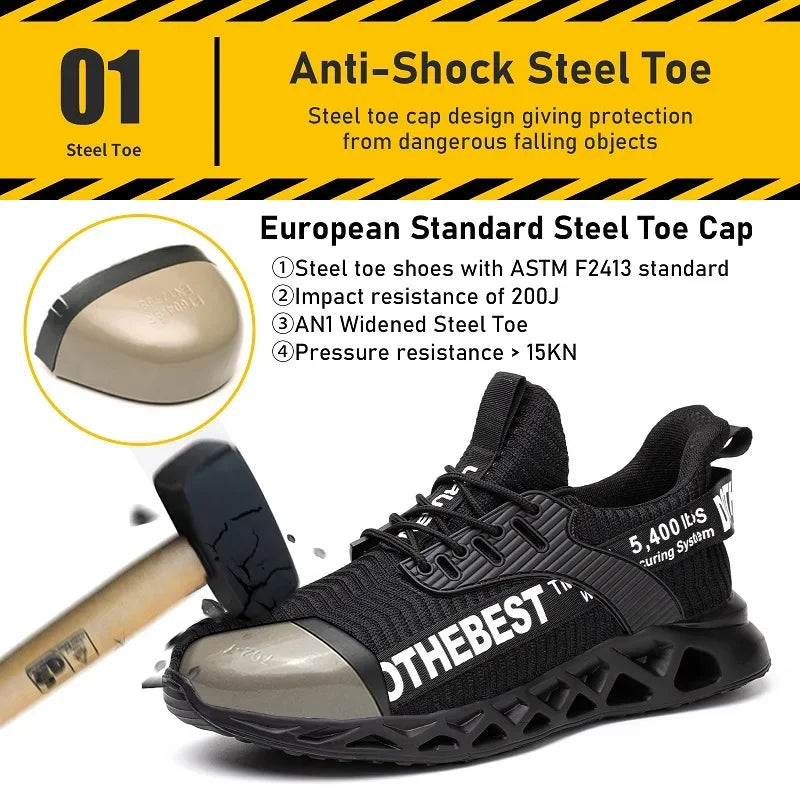 Steel Toe Safety Shoes – Lightweight Work Sneakers for Men & Women
