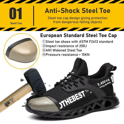 Steel Toe Safety Shoes – Lightweight Work Sneakers for Men & Women