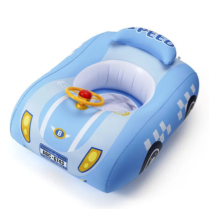 Kids Inflatable Pool Float Car Ride-On with Steering Wheel