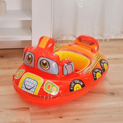 Baby Pool Float with Sunshade – Inflatable Infant Swim Ring Seat