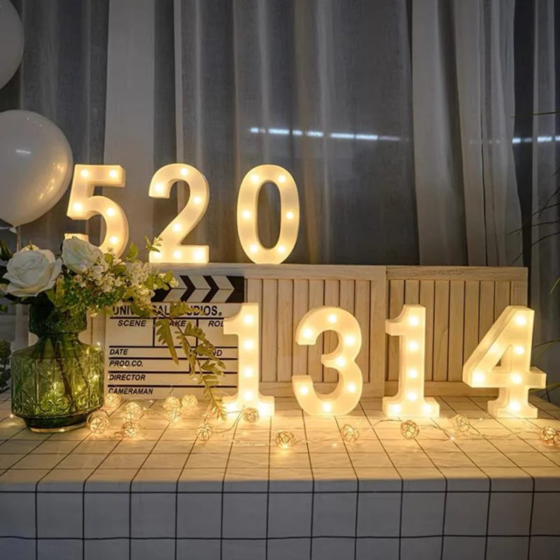 LED Alphabet Letter & Number Light – Battery Powered Marquee Night Lamp