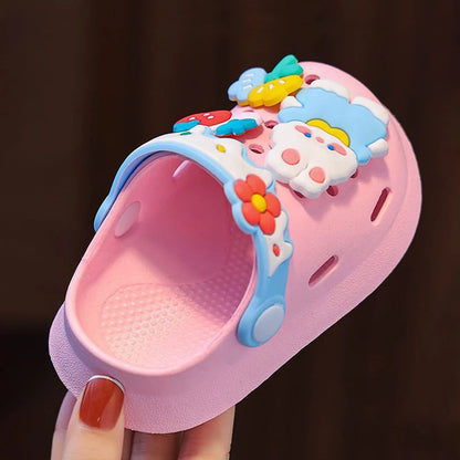 Cartoon Bunny Kids Clogs – Girls Soft Sole Garden Shoes