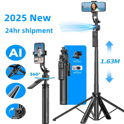 360° Gimbal Stabilizer Selfie Stick Tripod with Bluetooth Shutter