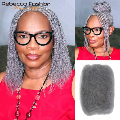Afro Kinky Curly Bulk Human Hair for Braiding Remy No Attachment