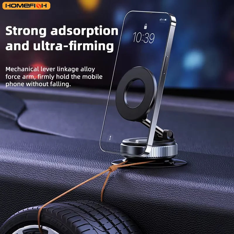 Magnetic Phone Holder with 3-Axis Rotation & Adjustable Suction Base