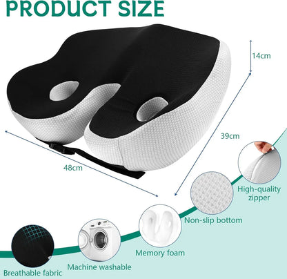 Orthopedic Memory Foam Coccyx Cushion for Office Chair