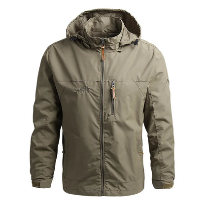 Men's Waterproof Tactical Windbreaker Jacket – Hooded Outdoor Coat