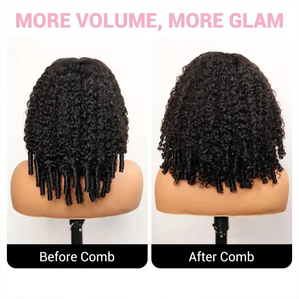 Burmese Curly Human Hair Wig 13x4 HD Lace Front Pre-Plucked