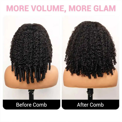 Burmese Curly Human Hair Wig 13x4 HD Lace Front Pre-Plucked