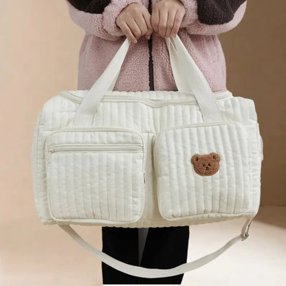 Large Capacity Diaper Bag – Quilted Cotton Mommy Tote