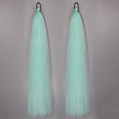 Synthetic Ponytail Extension – Long Straight Wrap-Around Hairpiece (2 Pcs)