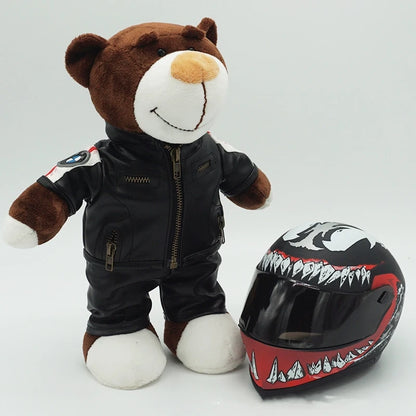 Motorcycle Helmet Teddy Bear Plush Toy – Kawaii Biker Bear Stuffed Animal Gift