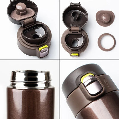 Vacuum Flask Thermos Bottle 500ml – Stainless Steel Pop-Up Lid Travel Mug