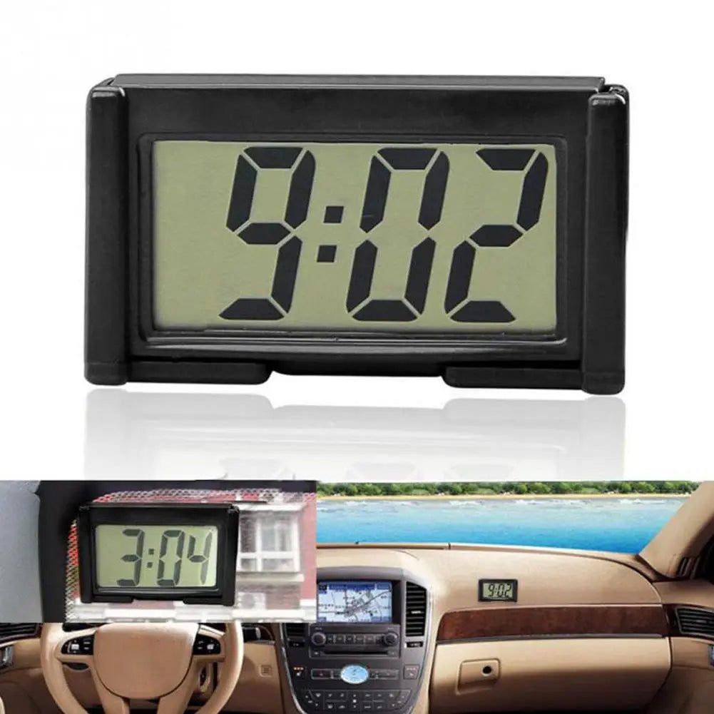 Mini Digital Clock for Car Dashboard – Large LCD Screen, Self-Adhesive
