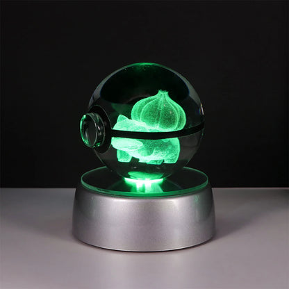 Pokémon Pikachu and Charizard 3D Crystal Poké Ball with LED Base
