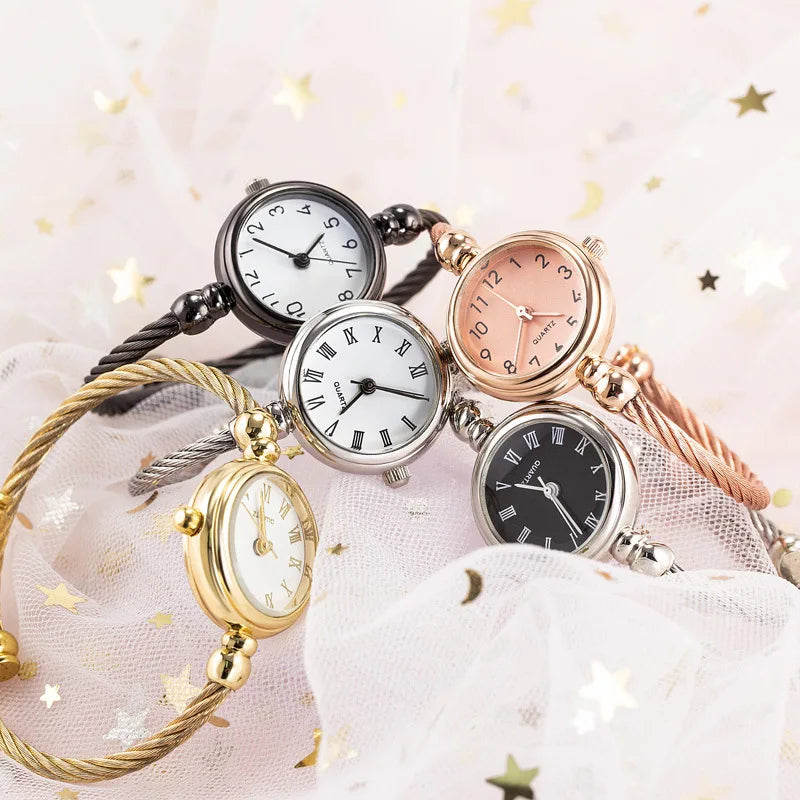 Women's Luxury Bracelet Bangle Watch – 2-Piece Set