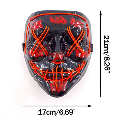 LED Purge Mask – Neon Glow Halloween Cosplay Mask